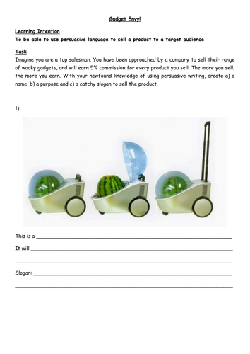 Sales slogans worksheet