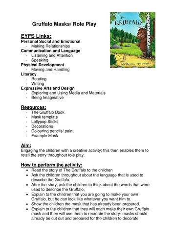 Gruffalo Masks Activity