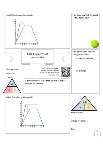 Bitesize Forces/motion revision - Speed, velocity, acceleration by