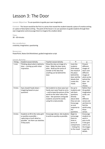 INTERVIEW LESSON Writing 3 Creative Writing