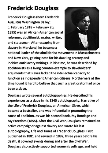 Frederick Douglass Handout