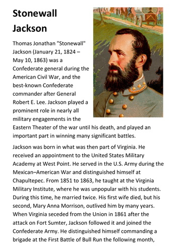 Stonewall Jackson Handout