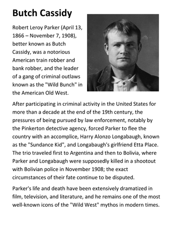 Butch Cassidy Handout