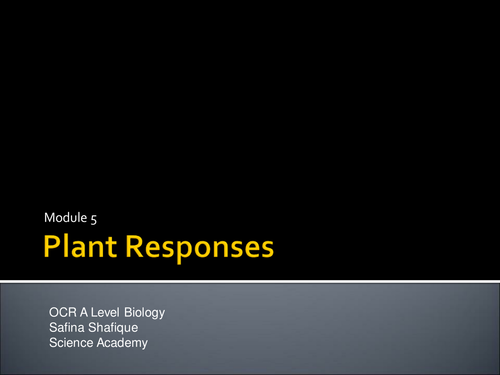 OCR Biology 2015 - Plant Responses