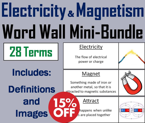 Electricity and Magnetism Word Wall Mini Bundle
