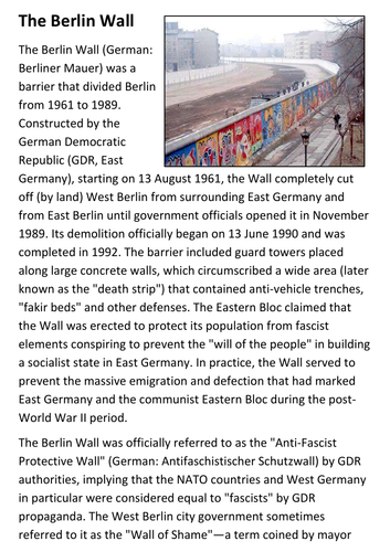 The Berlin Wall Handout