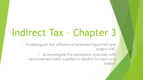 AAT Indirect Tax - Chapter Breakdown