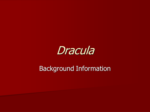 Dracula Pre-reading PPT and Worksheet