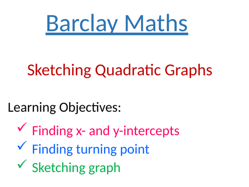 Sketching Quadratic Graphs