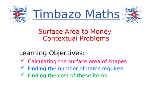 Surface Area to Money Problems