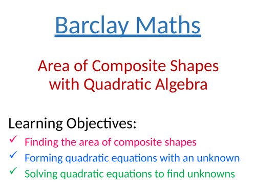 Problems of Area and Algebra (Quadratic)