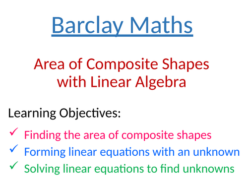 Problems of Area and Algebra (Linear)