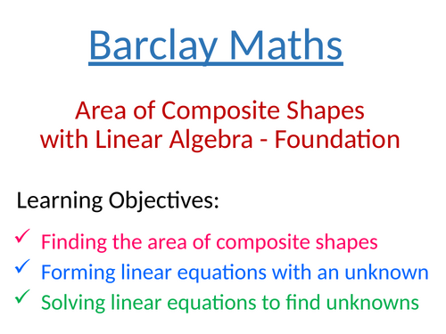 Problems Area and Algebra (Foundation)
