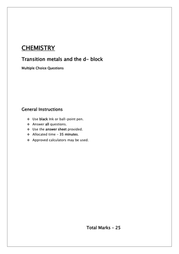 Transition metal /d block elements