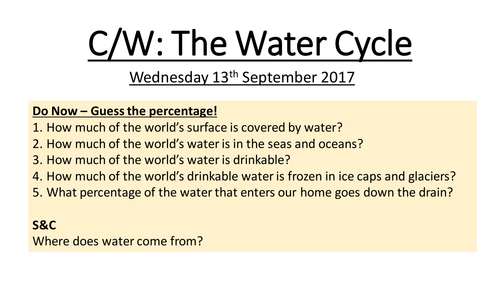 Water Cycle and Water Use