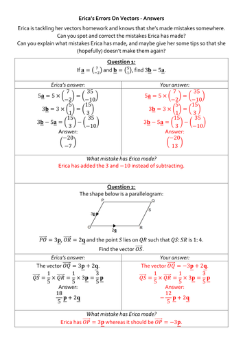 Erica's Errors On Vectors