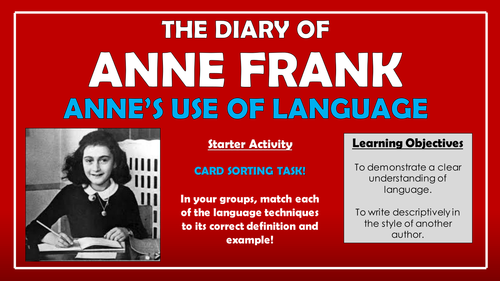 The Diary of Anne Frank - Anne's Use of Language