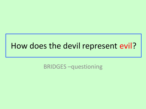 GCSE RS/RE lesson for Christianity  - The Devil - fully resourced