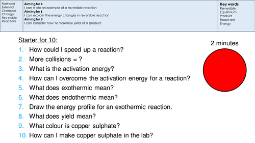 Reversible Reactions (AQA Rate and Extent of Chemical Change)
