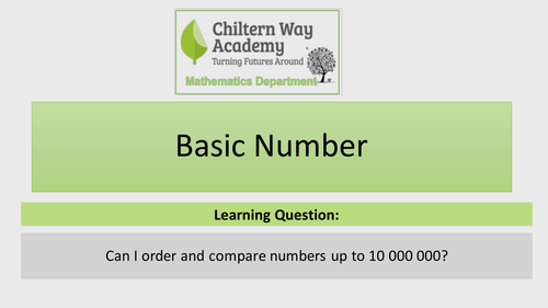 Ordering and Comparing Large numbers