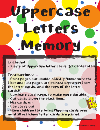 Uppercase Letter Memory