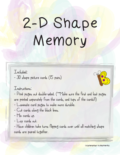 2D Shape Memory