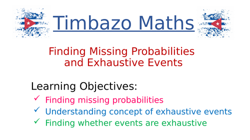 Missing Probabilities Exhaustive Events