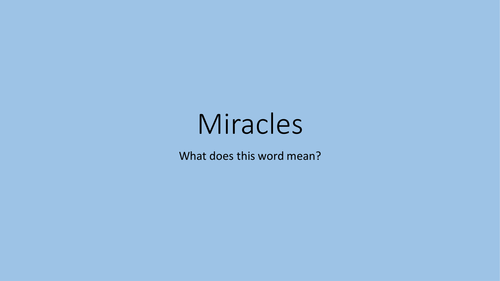Lesson on Miracles | Teaching Resources
