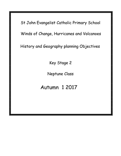 Year 5 Topic Planning - Hurricanes - History and Geography