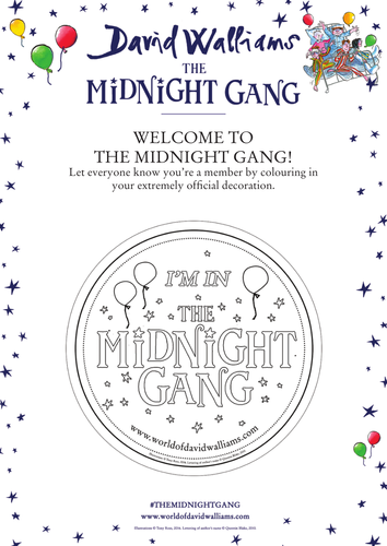 David Walliams' The Midnight Gang - Decorate Your Badge