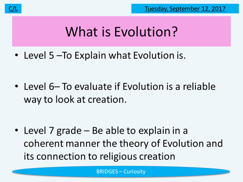 KS3 RE/RS lesson - Evolution - fully resourced