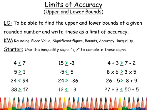 Upper and Lower Bounds / Limits of Accuracy