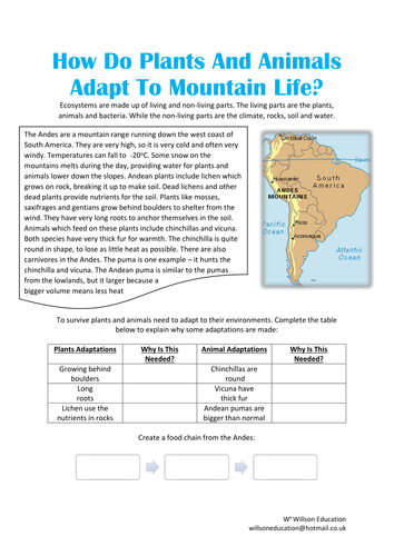 How Do Plants And Animals Adapt To Mountain Life? | Teaching Resources