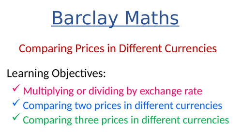 Comparing Prices in Different Currencies