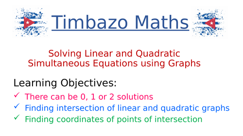 Linear and Quadratic Equations Graphs