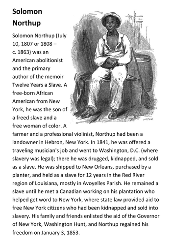 Solomon Northup Handout