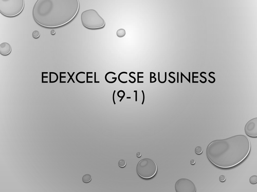 Edexcel Business GCSE - Entrepreneurs