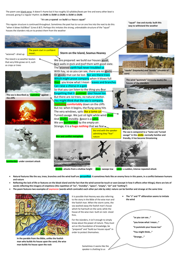 Storm on the Island: a visual presentation and cloze passage