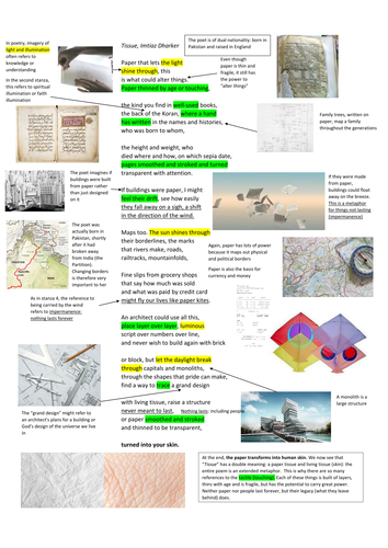 Tissue: a visual presentation and cloze passage