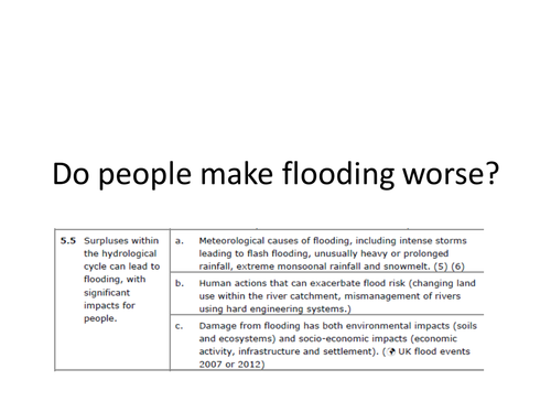 Human actions exacerbate flood risk and UK 2012 case study