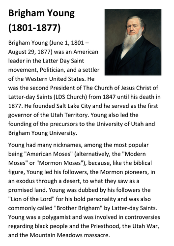 Brigham Young Handout