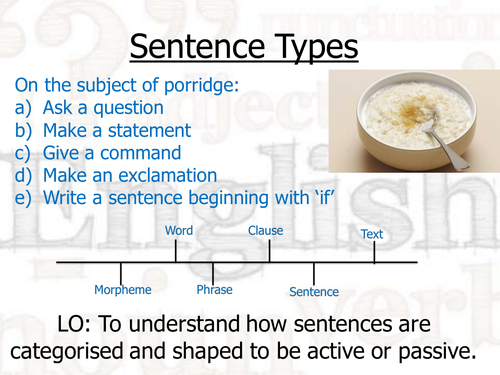 KS5 language sentence moods and active/passive voice