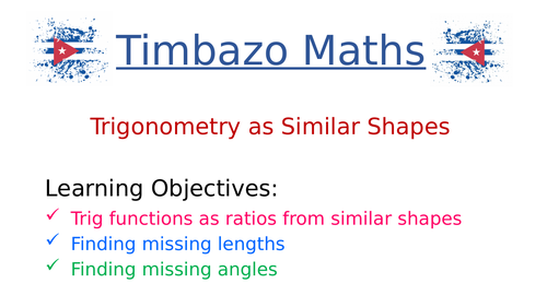 Trigonometry as Similar Triangles