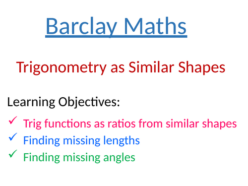 Trigonometry as Similar Triangles