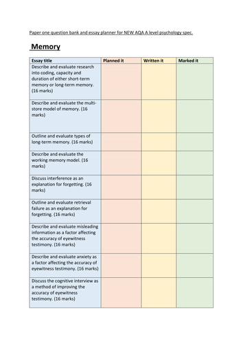 psychology essay questions