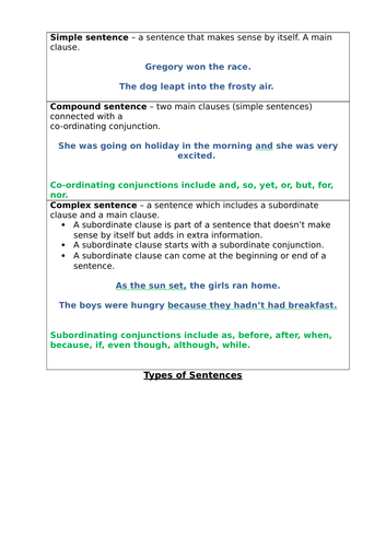 Sentence Types