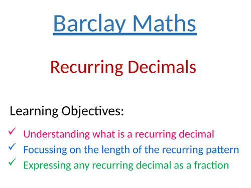 Recurring Decimals