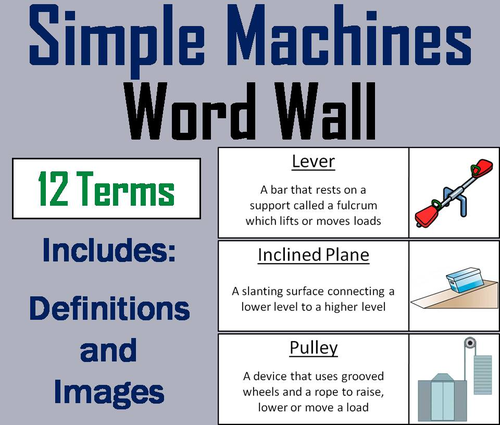 Simple Machines Word Wall Cards