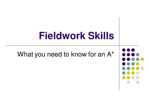 Fieldwork skills - prepare for fieldwork examination