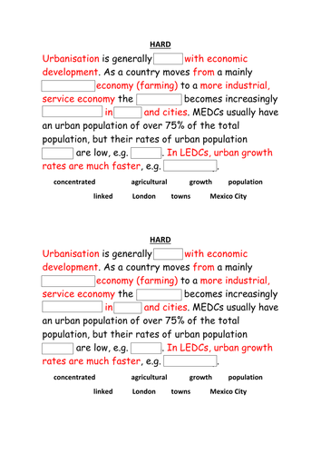 Urbanisation - AQA 1-9 GCSE